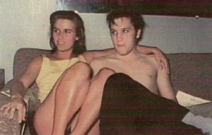 Elvis Presley and June Juanico. 1956. taken in the first home