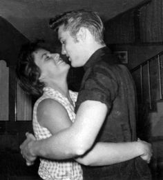 Elvis Presley and his then-girlfriend, June Juanico, Biloxi in 1956.