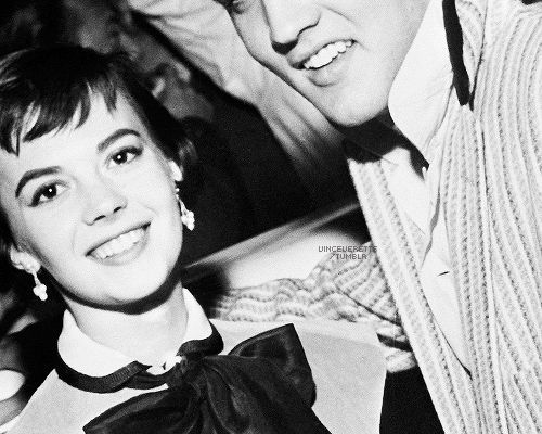 Elvis Presley and Natalie Wood outside the Hotel Chisca, October 31, 1956.