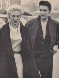Elvis Presley leaving the induction center at Kennedy Veterans Hospital January 4, 1957 with Dorothy
