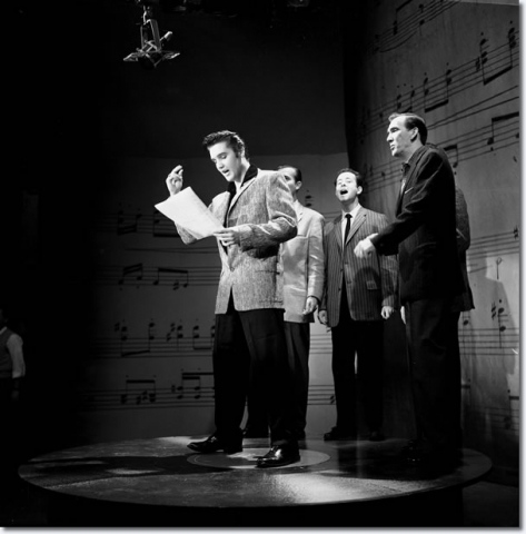 28-Elvis Presley rehearsing for The Ed Sullivan Show January 6, 1957