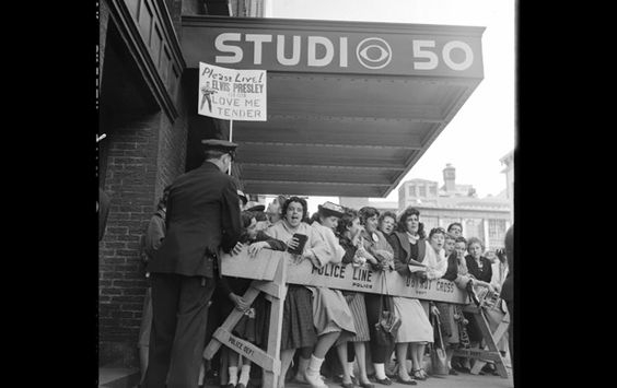 64- CBS Studio 50 as they wait for Elvis Presley to appear on The Ed Sullivan Show in New York City in 1956.