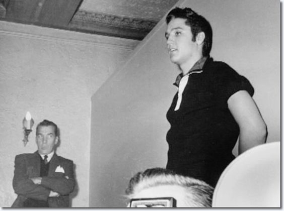 67-Elvis Presley and Ed Sullivan The Ed Sullivan Show Press Conference New York, October 28, 1956.