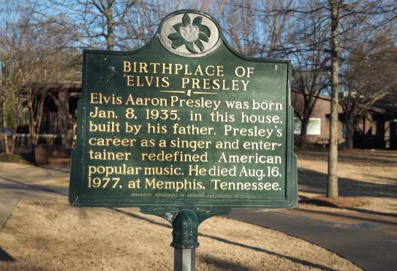 Elvis Presley’s Childhood Home Birth place Tupelo - sign