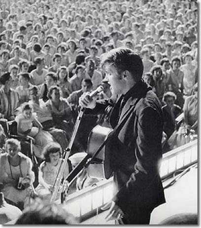 Elvis onstage at Russwood - July 4, 1956