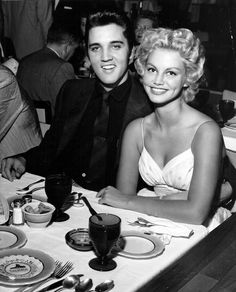 Elvis in Las Vegas in october 23 1957. Here with his date Sandy Preston.