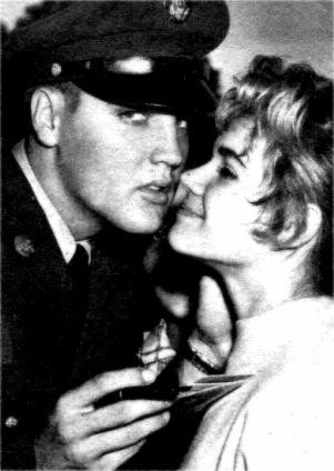 Elvis with Young German girl Margit Burgin in Bad Homburg in october 5 1958.