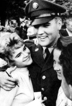 Elvis with Young German girl Margit Burgin in Bad Homburg in october 5 1958.