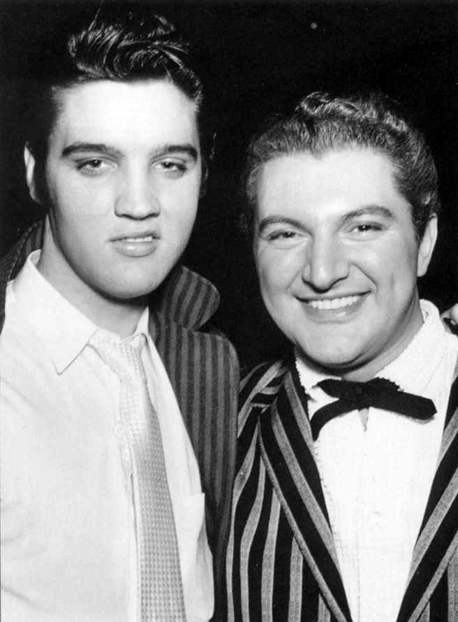 Elvis Presley and Liberace backstage at the Clover Room of the Riviera Hotel - November 15
