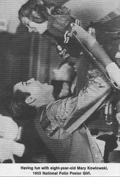 The Eight-year-old Mary Kosloski, who was the national March of Dimes poster child in 1955, seemed to forgive all when Elvis appeared and told her