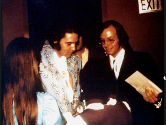 Backstage with Australian fans in Las Vegas on February 18, 1973