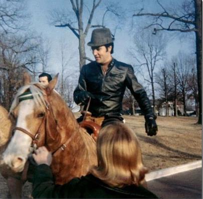 Elvis Presley Horseback riding at Graceland February 10, 1968