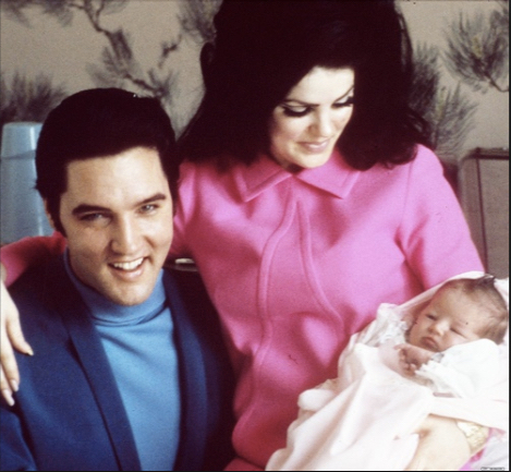 Elvis Presley with his wife Priscilla and their 4 day old daughter Lisa Marie Presley on February 5, 1968 in Memphis, Tennessee. 2