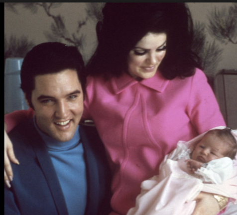 Elvis Presley with his wife Priscilla and their 4 day old daughter Lisa Marie Presley on February 5, 1968 in Memphis, Tennessee.