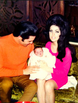 Elvis presley & Priscilla with their daughter, Lisa Marie, February 10, 1968.