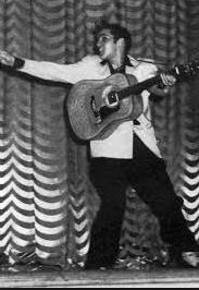 Elvis presley onstage at the Carolina Theatre in Charlotte, NC - Feb. 10, 1956. Photo courtesy Brain Petersen
