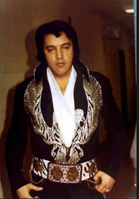 Elvis Presley Backstage in Johnson City, TN. March 18, 1976.