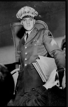 Elvis boarding the plane in Frankfurt, Germany ready to depart to America, March 2