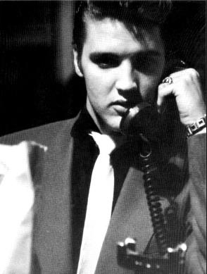Elvis on phone with his mother , here in march 17 1956
