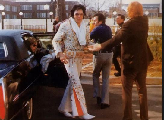 March 9, 1974 Elvis getting of his limo in Charlotte, NC