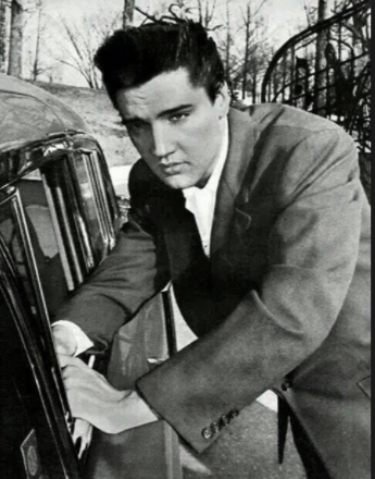 Taken at the gates of Graceland in Memphis, TN on March 19, 1958.