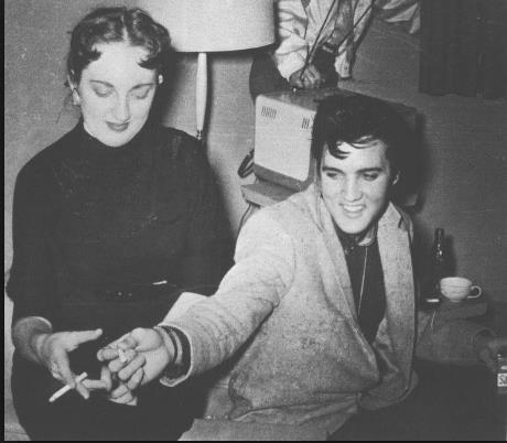 April 15, 1957 Elvis with Martha Lou Pendergrass, 19, whom he has dated