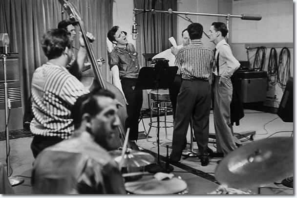 Chet Atkins, Elvis Presley, Gordon Stoker, Ben and Brock Spear - April 14 1956 2