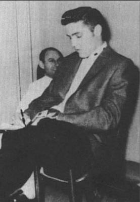 Elvis back stage at the Antonio concert. The photo was taken by Kay Wheeler who met Elvis for the first time. April 15 1956