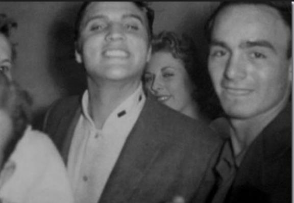 Elvis back stage at the Antonio concert. The photo was taken by Kay Wheeler who met Elvis for the first time. April 15 1956