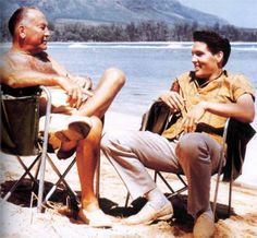 Elvis and Producer Hal. B Wallis in april 17 1961 on the movie set Blue