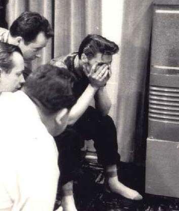 Elvis in a Nashville recording session in april 14 1956.