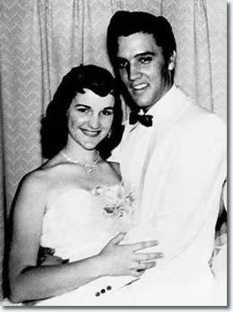 4- Dixie Locke and Elvis 1955 May 6, 1955 in Memphis, Tennessee. (Photo by Michael Ochs ArchivesGetty Images)
