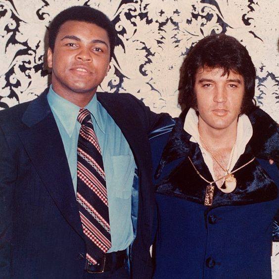 Muhammad Ali and Elvis. They were very good friends. Elvis loved sports and boxing was at the top of the list along with football.