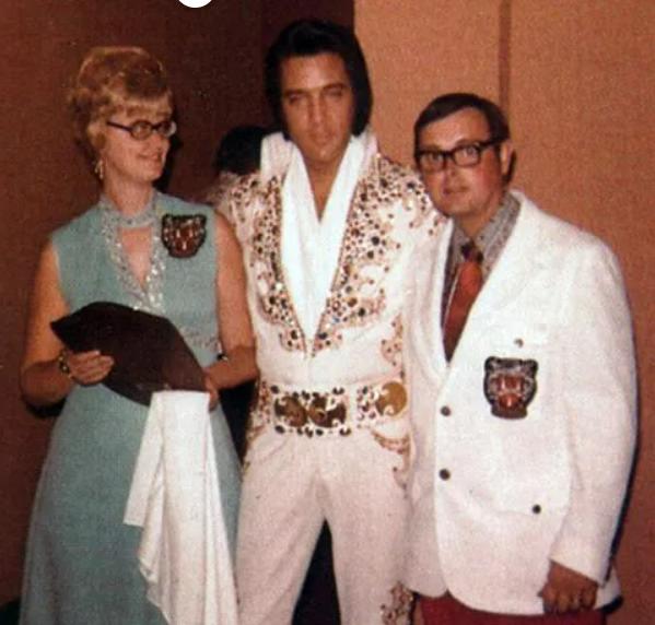 Backstage with Delores and Alan Bigelow before his dinner show in Las Vegas on August 30, 1973