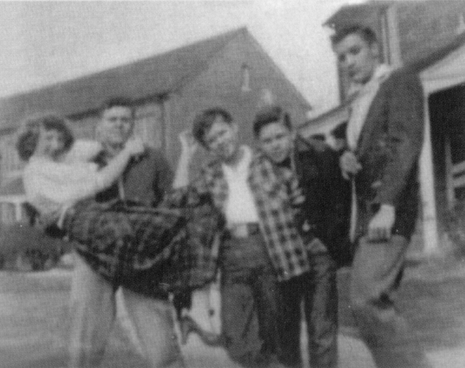 Elvis with Farley Guy and Evan ''Buzzy'' Forbess.