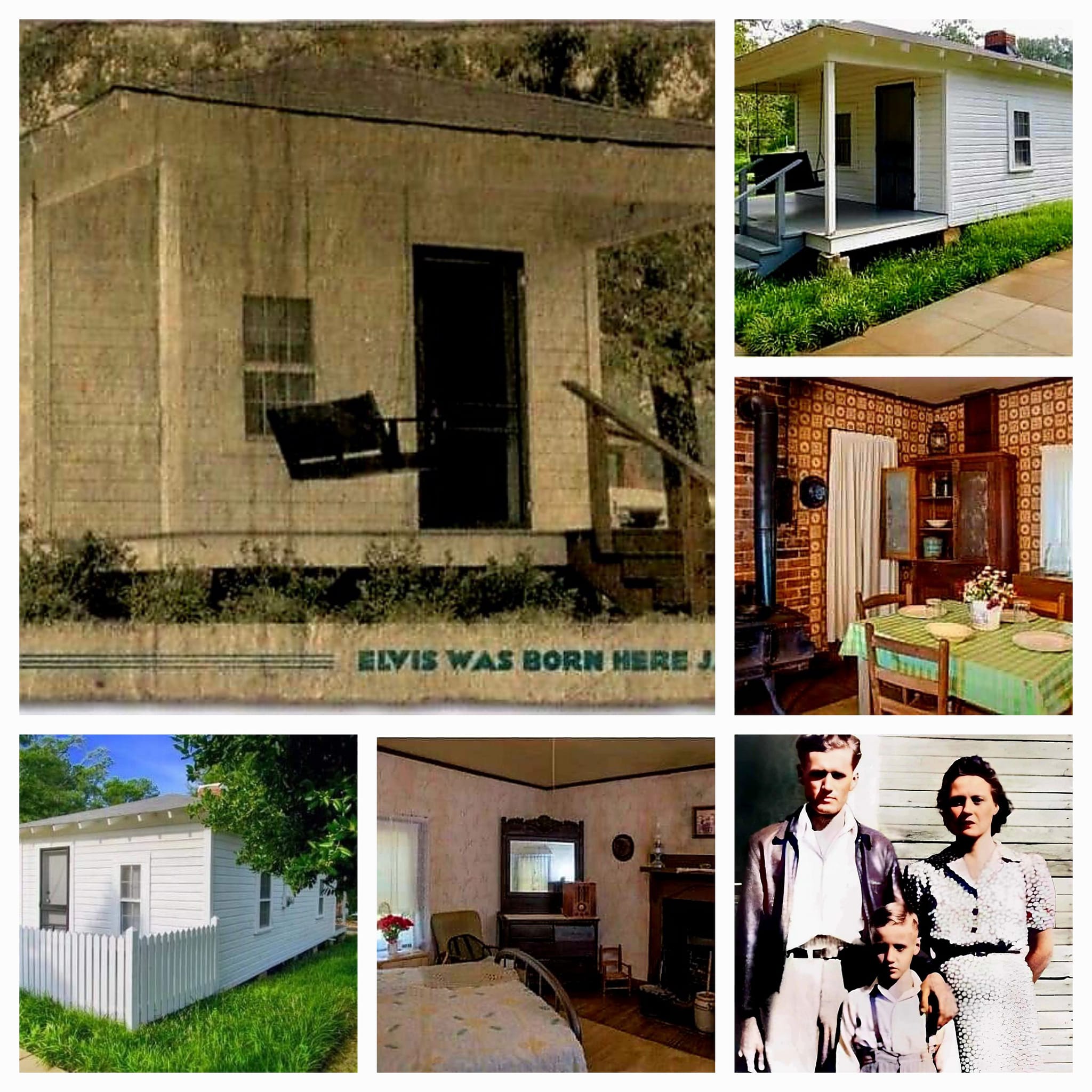 The simple shotgun house where Elvis was born.