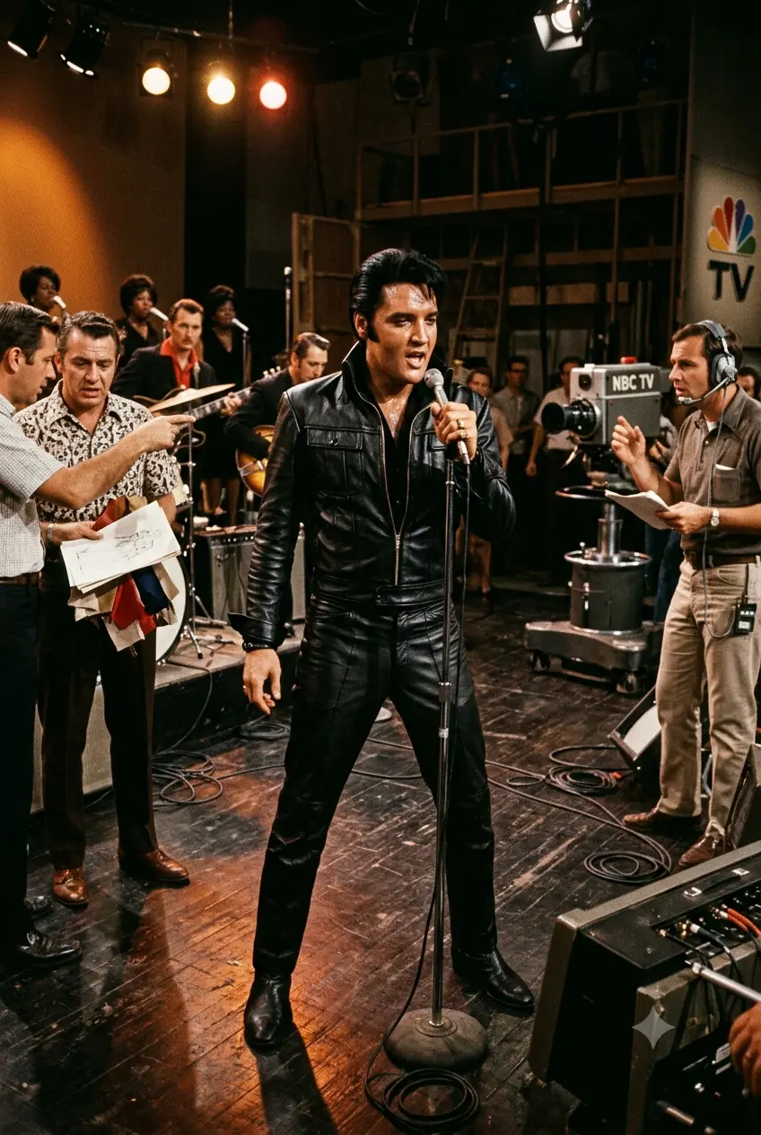 Elvis Presley's 1968 Black Leather Suit 