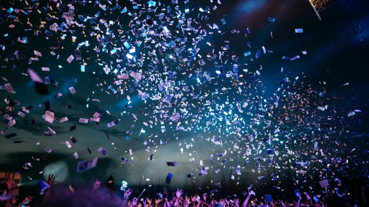 Dramatic concert lighting and stage production representing the Elvis Evolution live immersive show in London